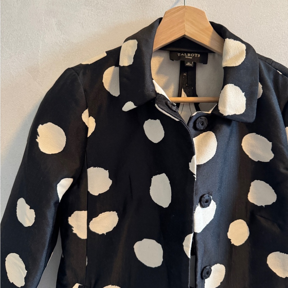 Talbots - Black Polka Dot Jacket - Size 2 Petite - Picture 3 of 6